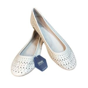 Croft & Barrow Ballet Flat Slip-On Shoes Sz 10M Creativity Ice Ivory Beige READ